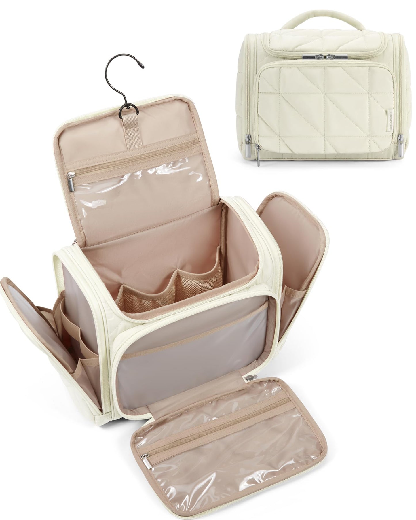 Dluxe Ave. Toiletry Bag Travel Bag with Hanging Hook/ Beige