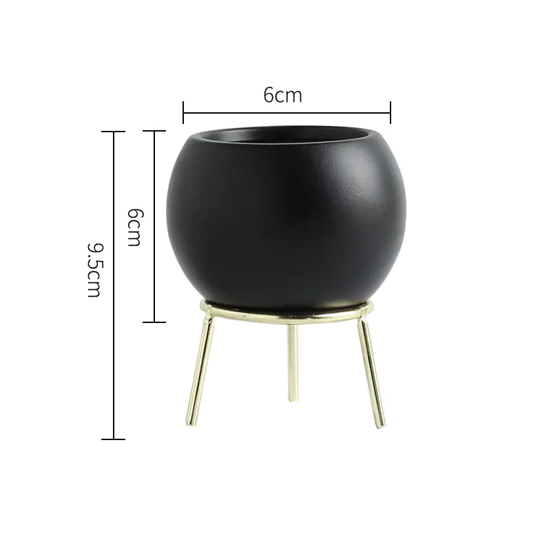 Dluxe Ave. Nordic Iron Succulent Planter Set with Ceramic Pots