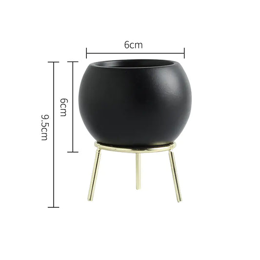 Dluxe Ave. Nordic Iron Succulent Planter Set with Ceramic Pots