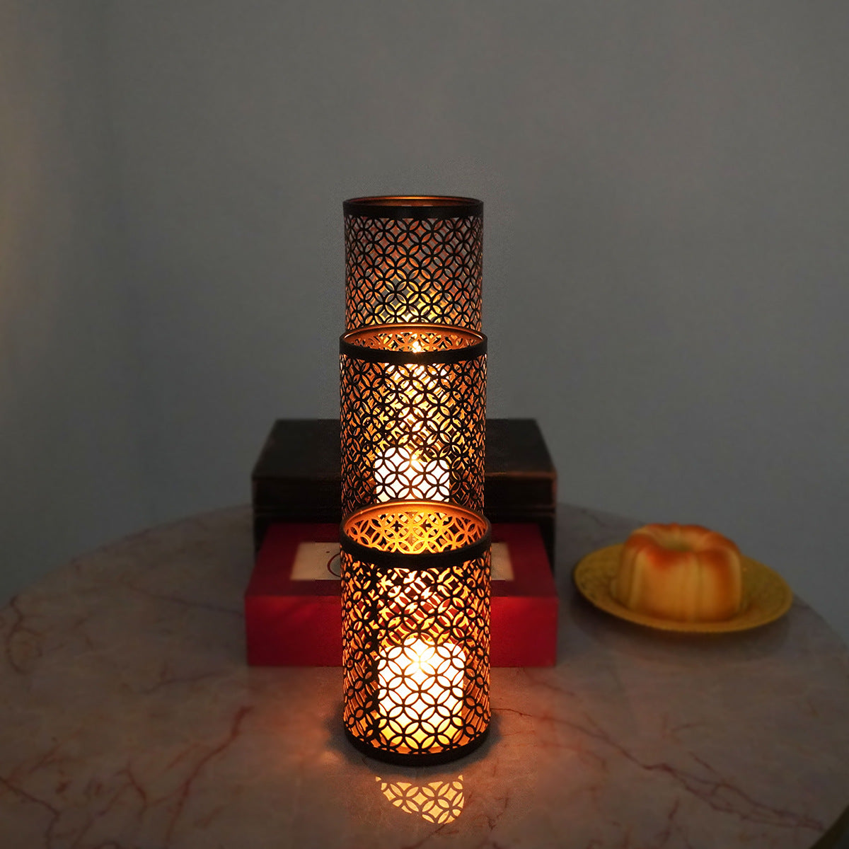 Moroccan Iron Hollow Vintage Candle Holder