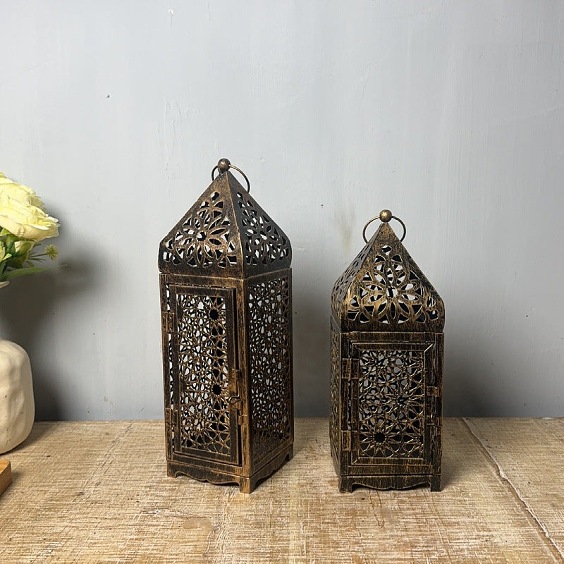 Moroccan Iron Hollow-Out Candle Lantern