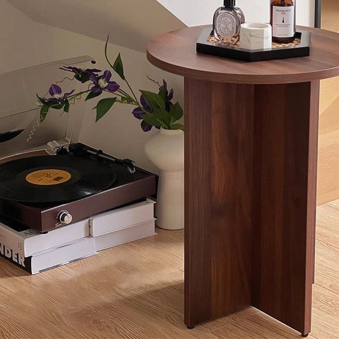 Solid Wood Round Side Table