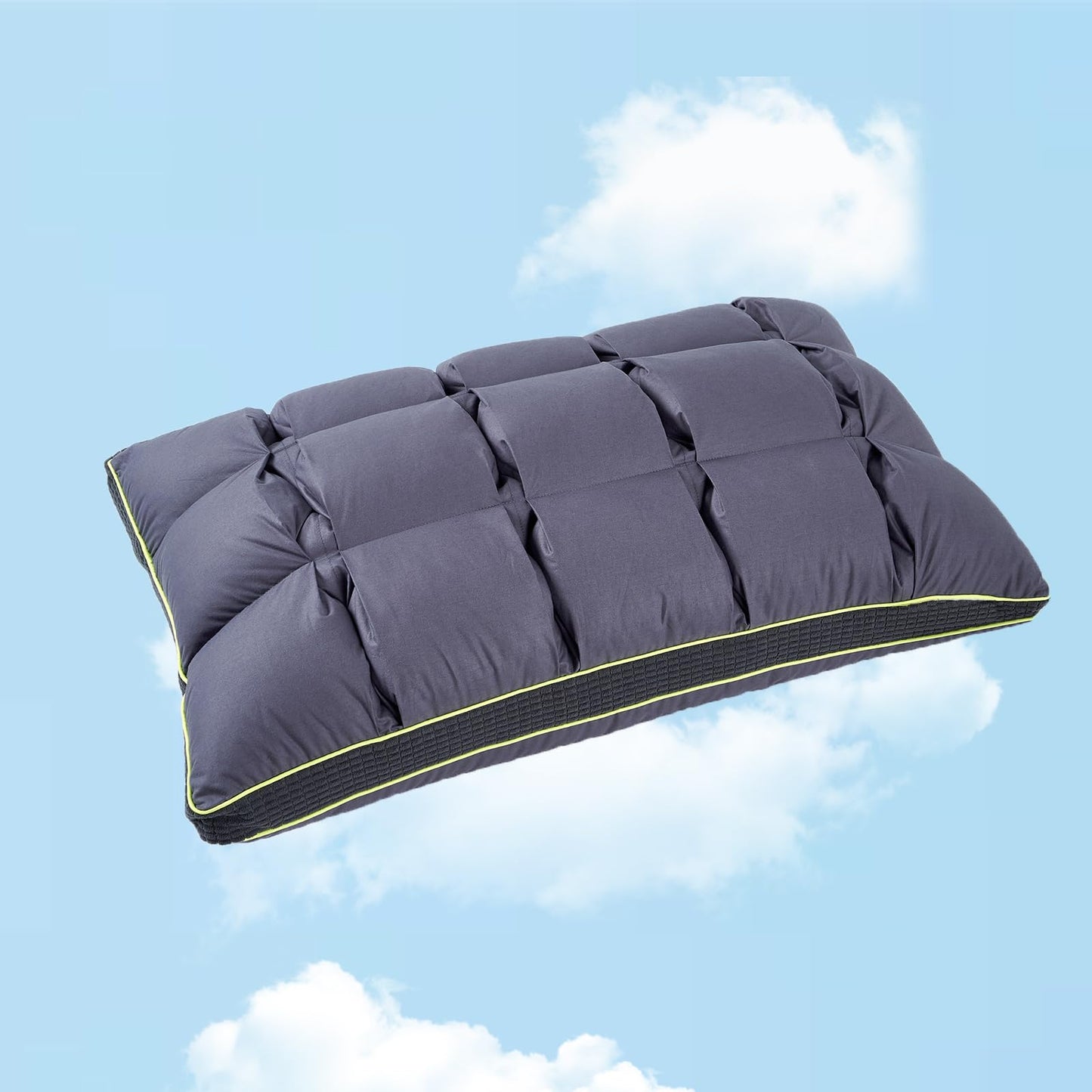 Dluxe Ave. ( STANDARD ) Pillow Down Alternative Pillow { SUPER SOFT } 100% Cotton, Luxury Hotel Quality(Gray)
