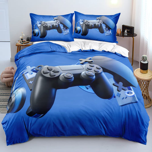 Dluxe Ave. ( FULL )  3 Pcs. {DUVET COVER} Comforter Set/ Blue