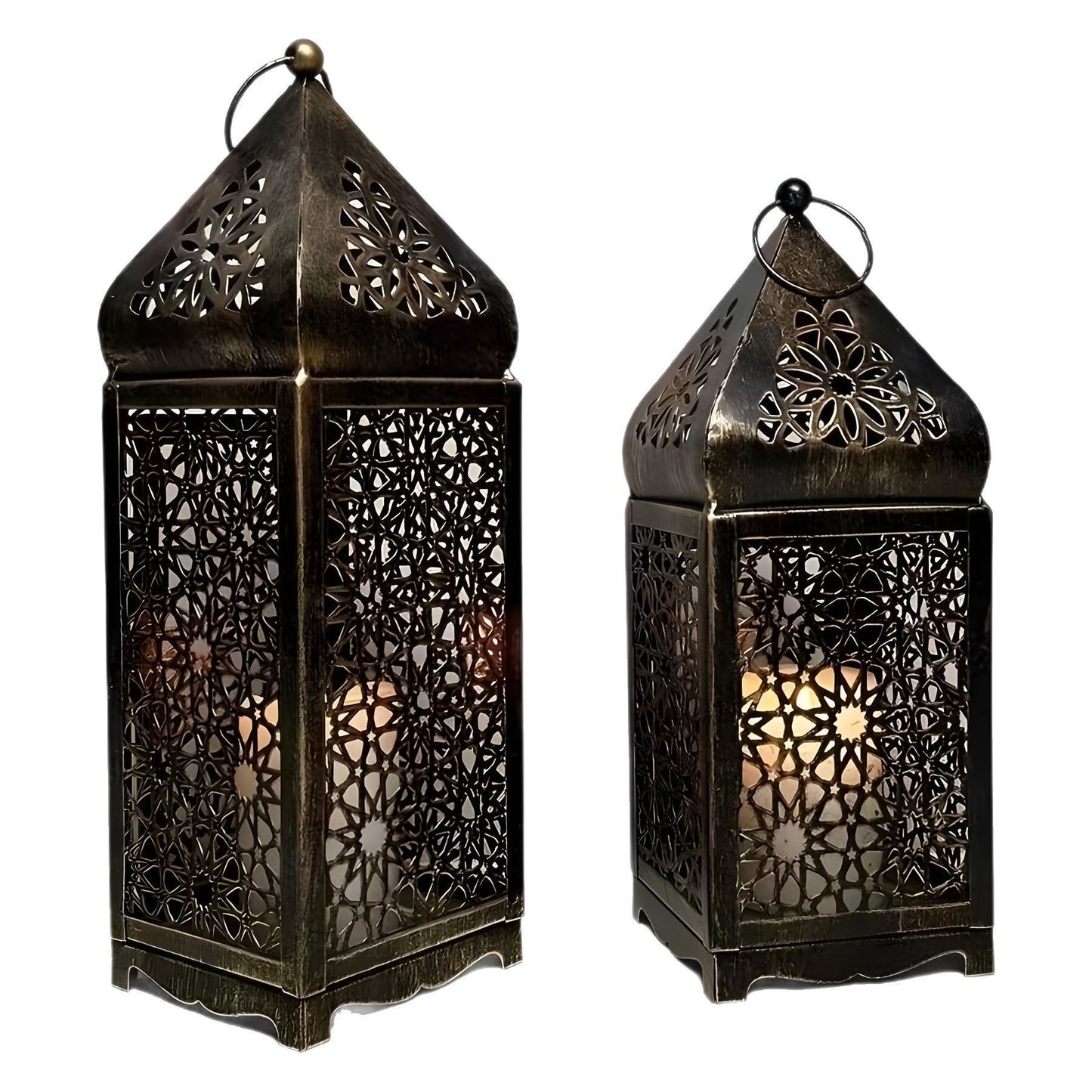 Hollow iron candle holder