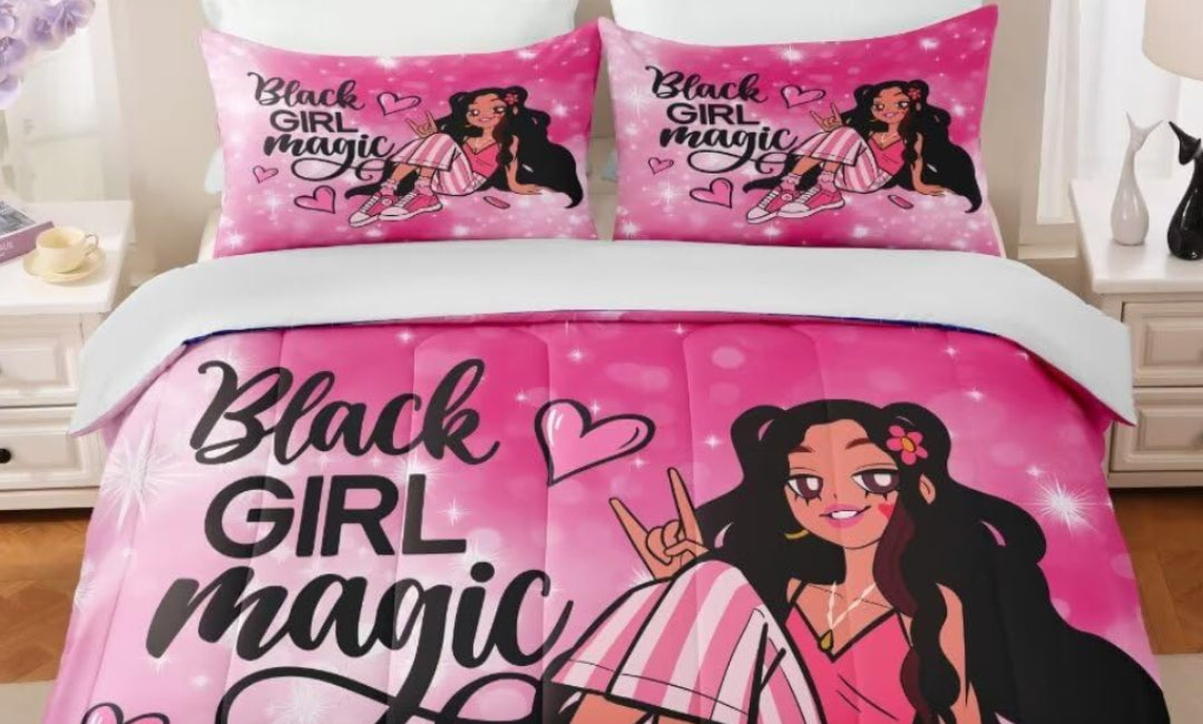 Dluxe Ave. ( TWIN ) 3 Pcs Comforter and Bedding Set/ Pink