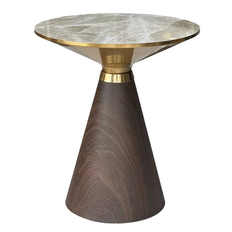 French Luxury Round Coffee Table Italian Style Living Room Side Table Rock Plate Small Round Table