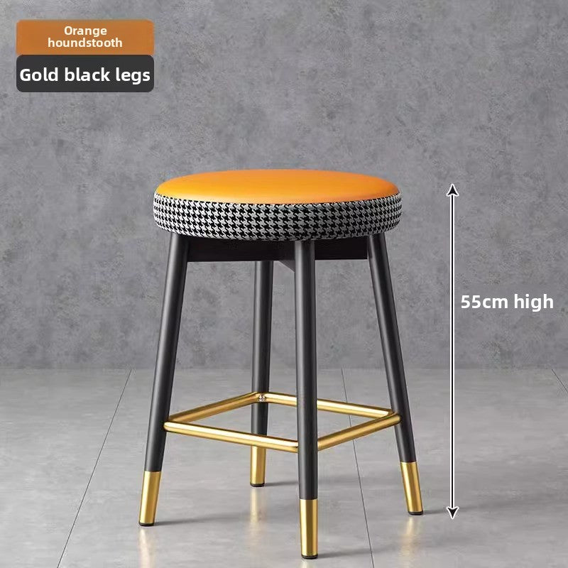 Modern Metal Bar Stool with Backrest