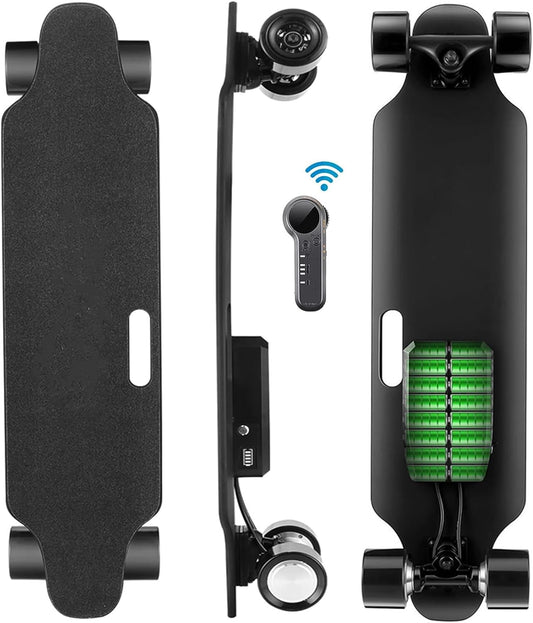 Dluxe Ave. Electric Skateboard with Remote 700W Electric Longboard18.6 Mph Top Speed & 12 Miles Range Suitable for Adults & Teens Beginners Built-in Intelligent BMS Easy Carry Handle Design