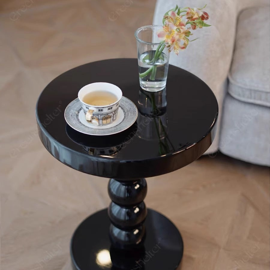 Dluxe Ave. Solid Wood Round Side Table for Sofa, Bedroom, Balcony