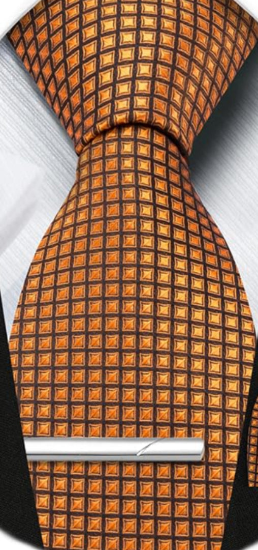 Dluxe Ave. Ties for Men Gold Orange Tie and Pocket Square Classic Woven  Neckties, Handkerchief