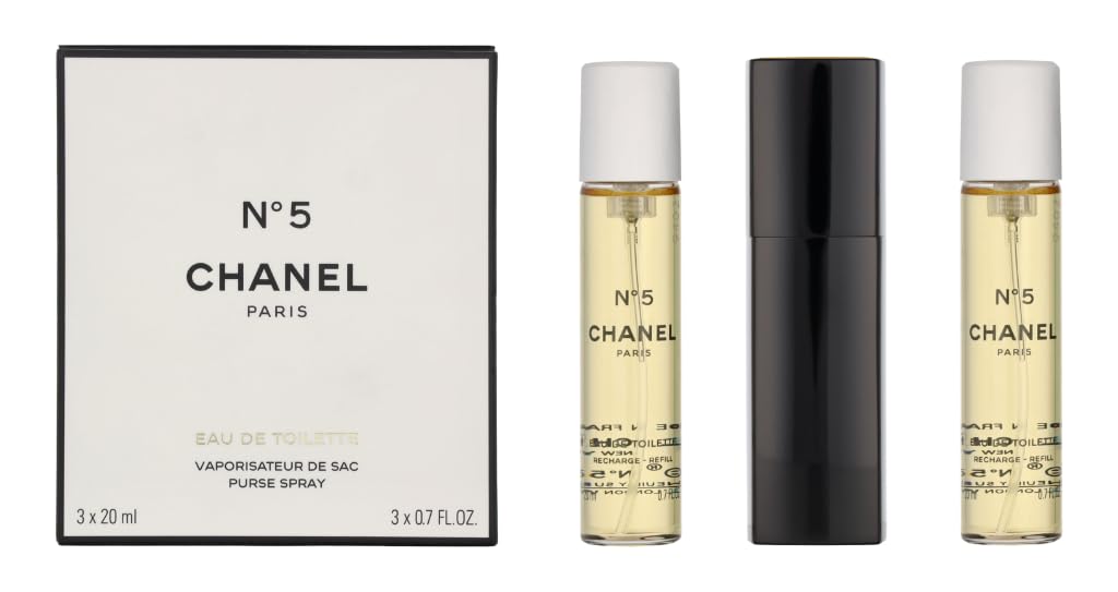 Dluxe Ave. No. 5 by Chanel for Women Set (Eau De Toilette Spray 0.7 Ounce Two Eau De Toilette Refills 0.7 Ounce Each)