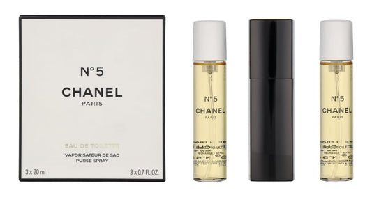 Dluxe Ave. No. 5 by Chanel for Women Set (Eau De Toilette Spray 0.7 Ounce Two Eau De Toilette Refills 0.7 Ounce Each)