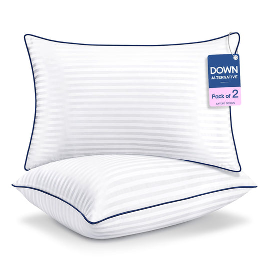 Dluxe Ave. ( STANDARD )SAVORI Bed Pillows, Set of 2 - { SOFT } Luxury Hotel Quality 20x26 Inch