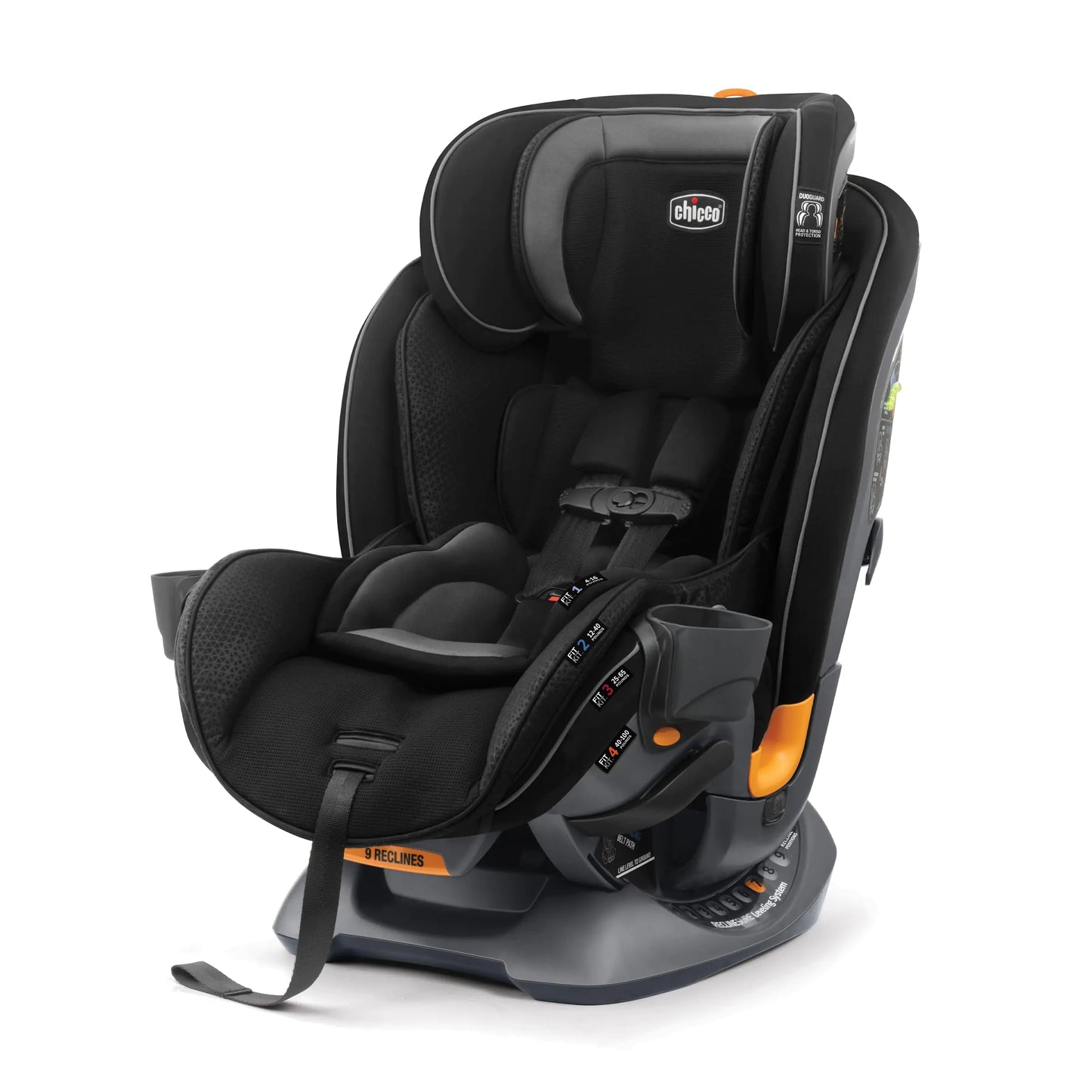Dluxe Ave.  4-in-1 Convertible Car Seat/ Rear-Facing Seat for Infants 4-40 lbs./ Forward-Facing  25-65 lbs./ Booster 40-100 lbs./  Black