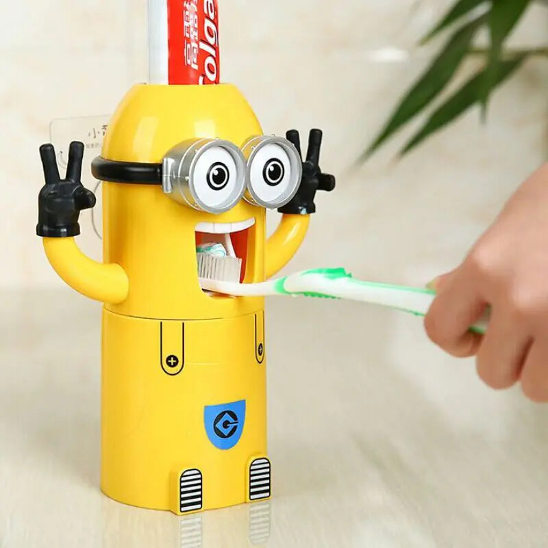 Dluxe Ave. Minions Toothbrush Holder and Toothpaste Dispenser Set