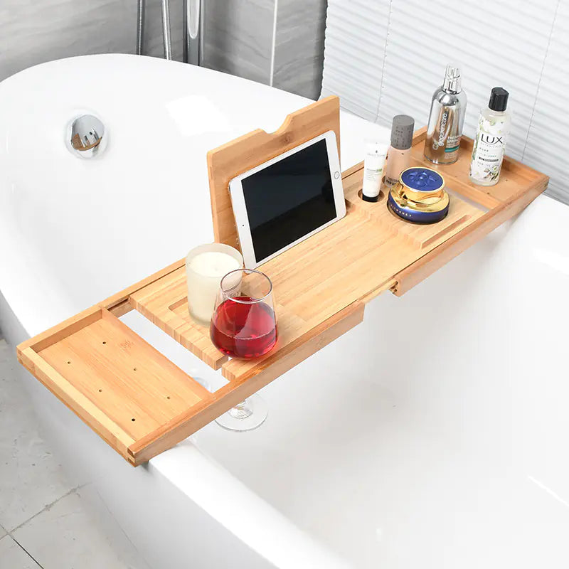Dluxe Ave. Expandable Non-Slip Bamboo Bathtub Storage Rack