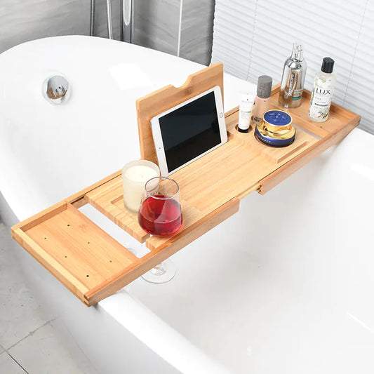 Dluxe Ave. Expandable Non-Slip Bamboo Bathtub Storage Rack
