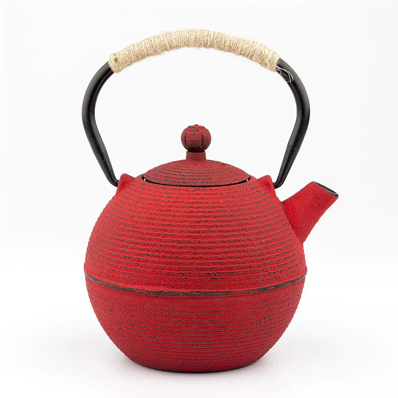 Dluxe Ave. Red and Yellow 680ml Iron Kettle Tea Set
