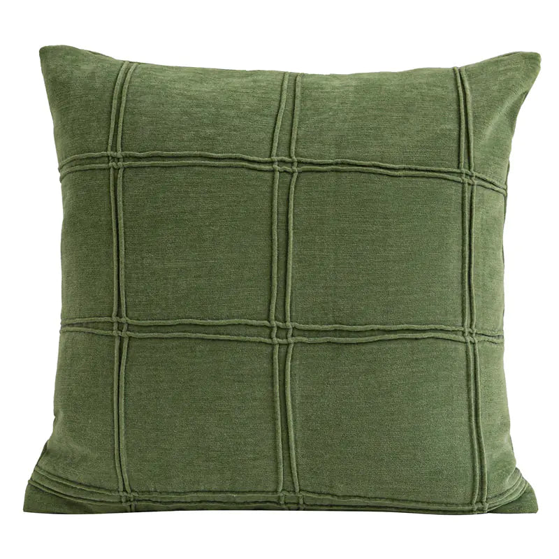 Dluxe Ave. Green 3D Pleated Sofa Set with Pillows