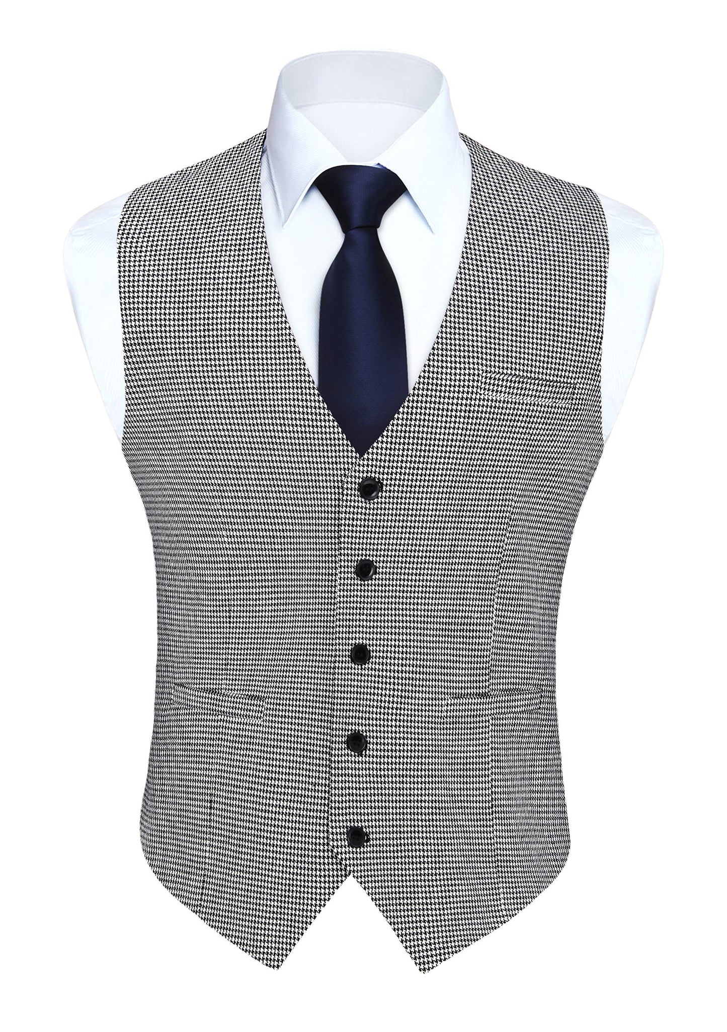 Dluxe Ave. (MEDIUM)  Mens Suit Vest/ Waistcoat/ Slim Fit/ Cotton Plaid Vest/ Grey