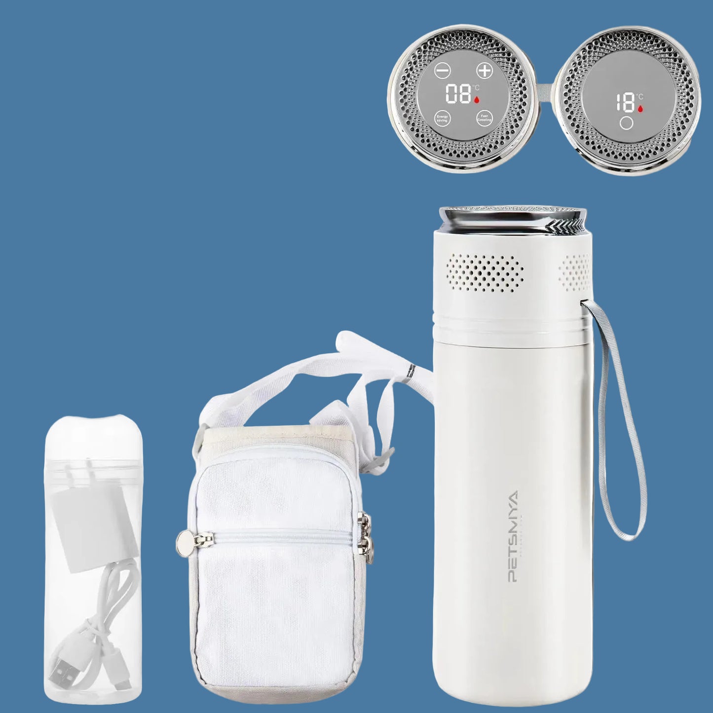 Dluxe Ave. Insulin Cooler Travel Case/ Electric Cooling/ Temp 36-68F/ TSA Approved/ WHITE