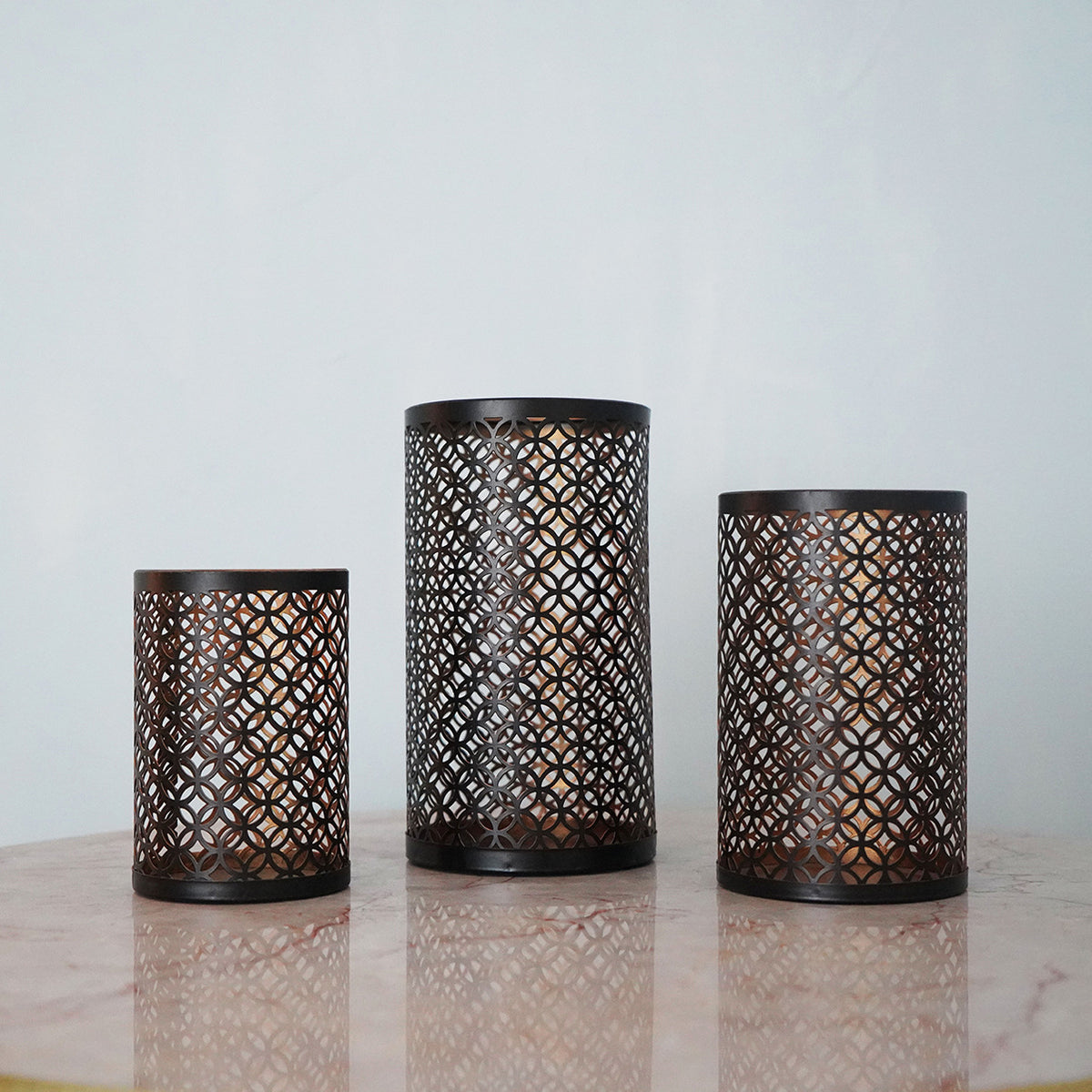 Moroccan Iron Hollow Vintage Candle Holder