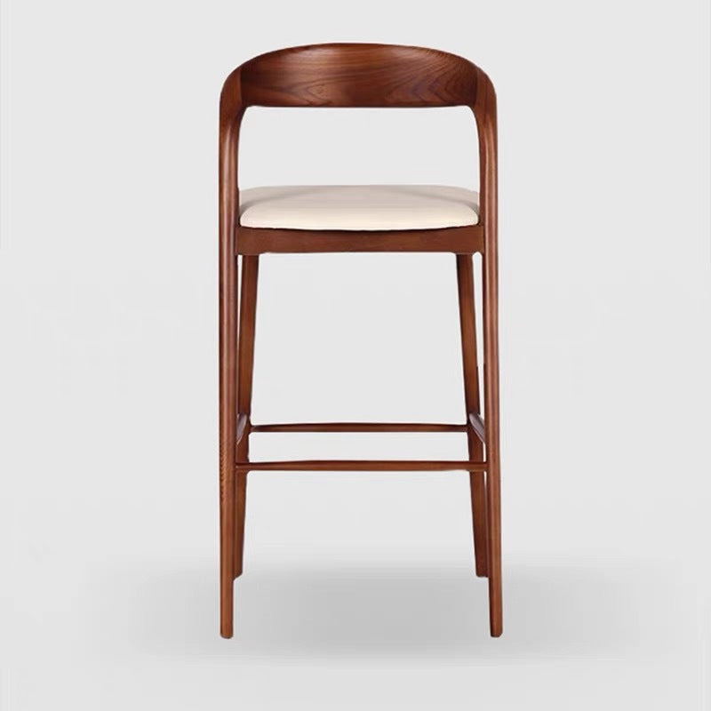 Modern Solid Wood Bar Stool with Backrest