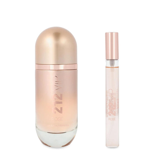 Dluxe Ave. Carolina Herrera 212 Vip Rose 2-Piece Set for Women (2.7 Oz Eau De Parfum Spray + 0.34 Oz Eau De Parfum Spray)