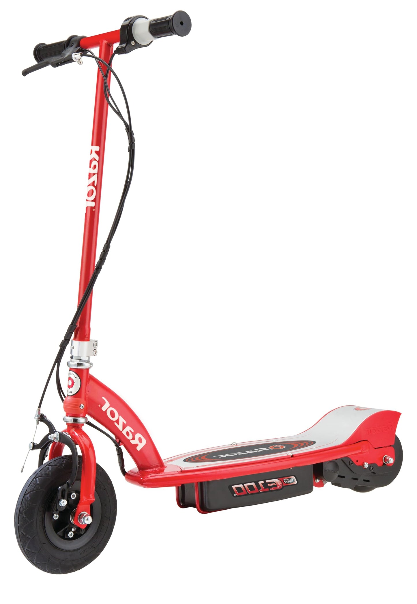 Dluxe Ave. E100 Electric Scooter (Red)The E100 is recommended for ages 8 and older and offers a maximum weight capacity of 120 pounds.&nbsp;