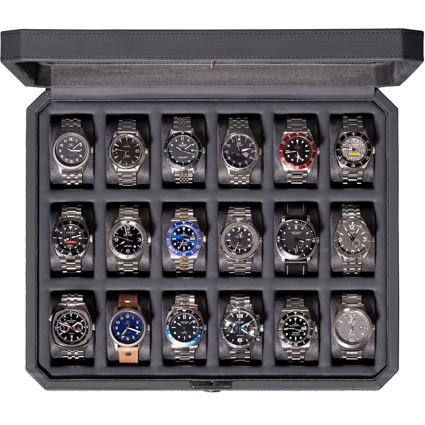 Dluxe Ave. Luxury 18-Slot Watch Case/ Carbon