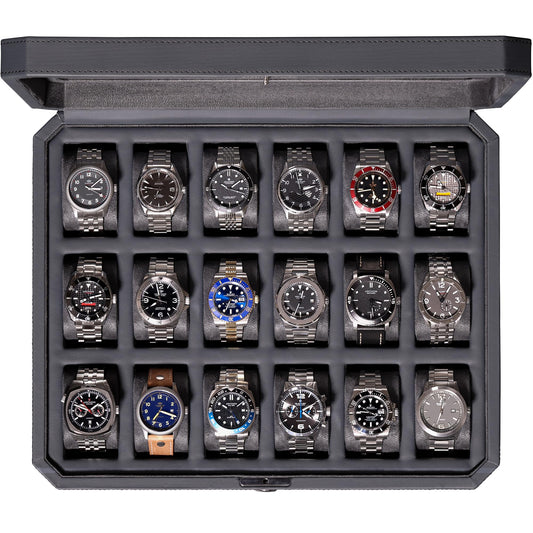 Dluxe Ave. Luxury 18-Slot Watch Case/ Carbon
