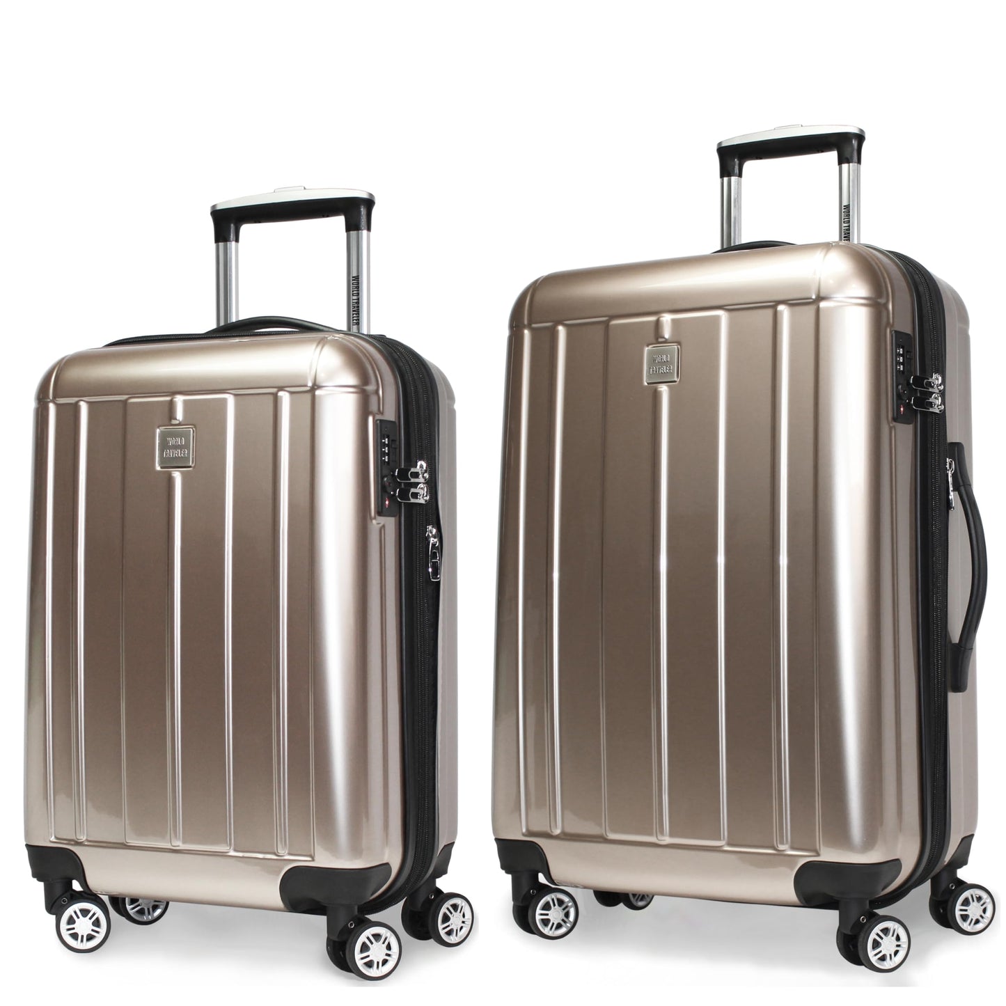 Dluxe Ave. Lightweight Polycarbonate Hardside Expandable/ Spinner Wheels/ TSA Lock/ (Champagne) 2-Pcs Set(20in24in)