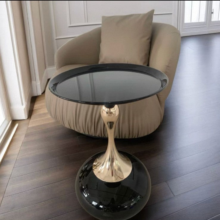 Dluxe Ave. Nordic Retro Metal Side Table with Marble Top