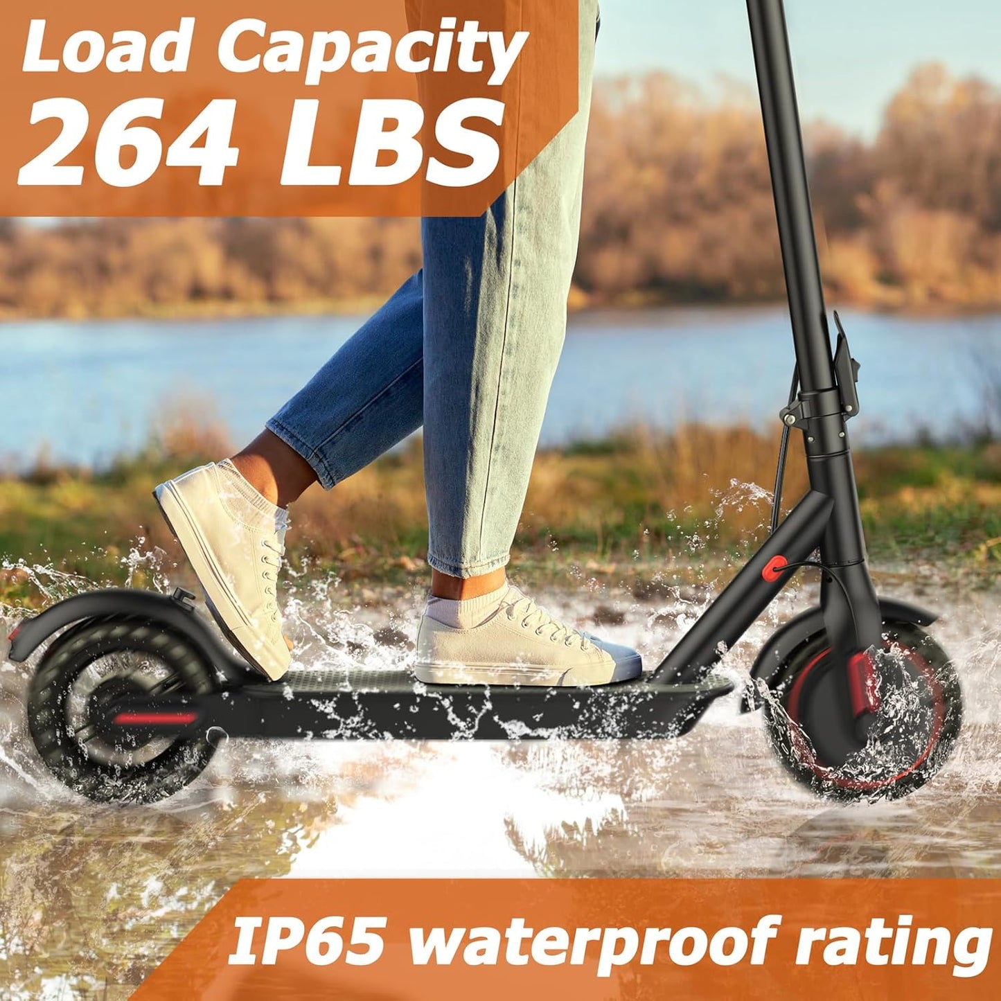 Dluxe Ave.Motorized Scooter Up to 22 Miles Range Foldable Scooter,Bearing 264 LBS/Cruise Control, 8.5", for Adults, 19 MPH 350W Motor 281WH Battery