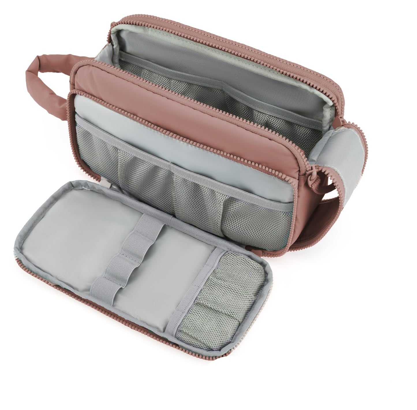 Dluxe Ave. Travel Toiletry Bag/ Puffy Bag Essentials/ Nude Pink