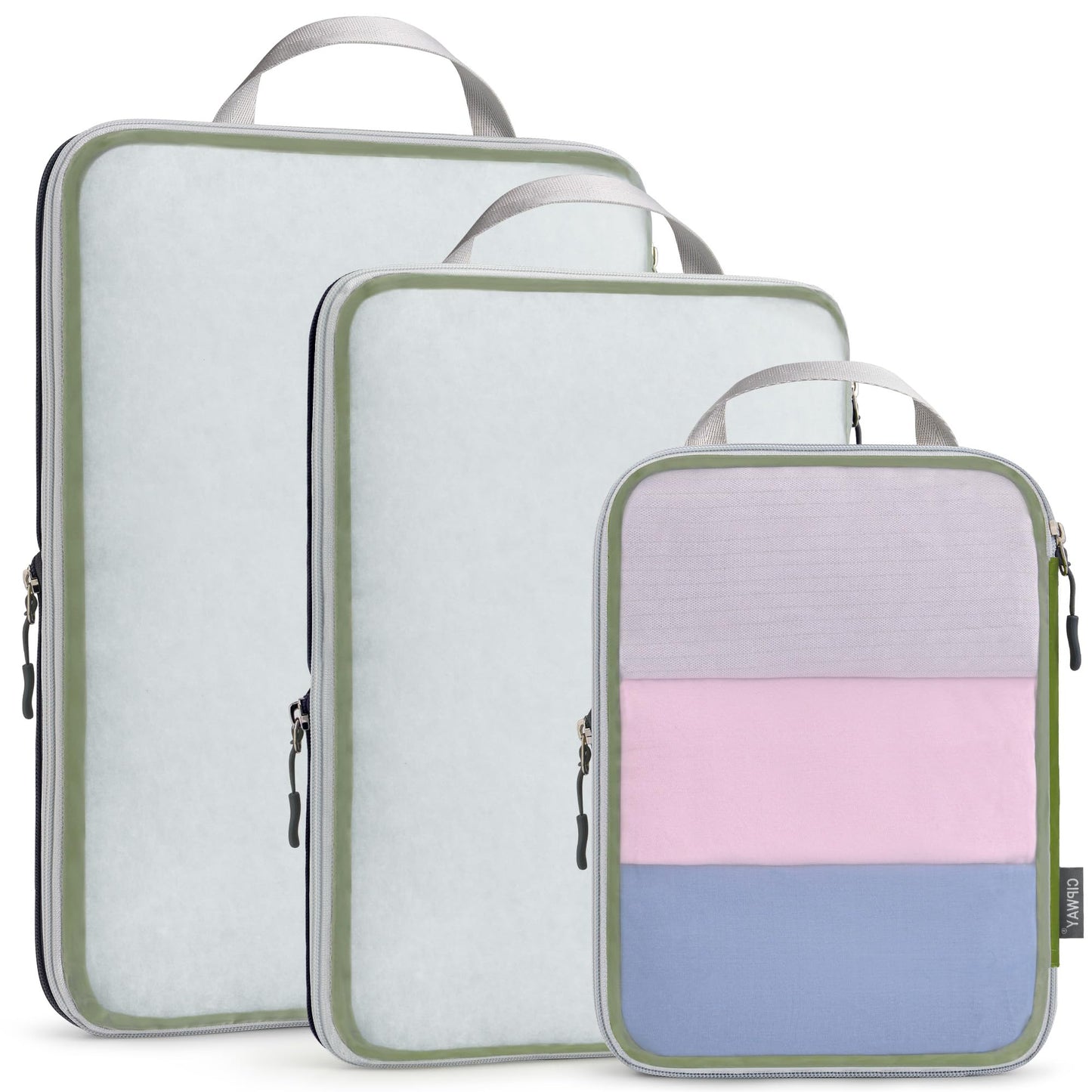 Dluxe Ave. 3 Pcs Compression Packing Organizers Bags/ Green