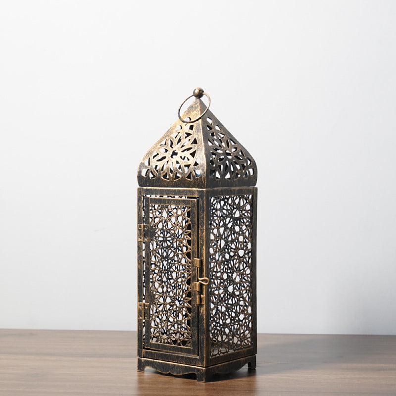 Hollow iron candle holder