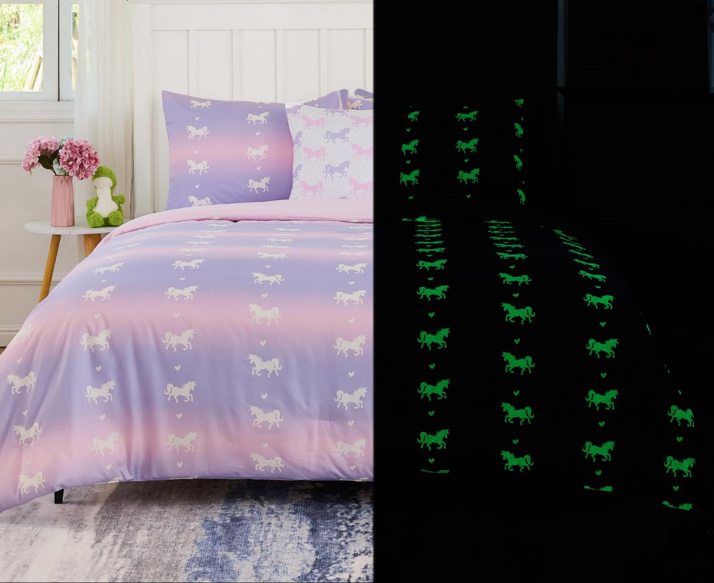 Dluxe Ave. ( TWIN ) 5 Pcs Comforter and Bedding Set/ Pink & Purple