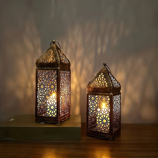 Hollow iron candle holder