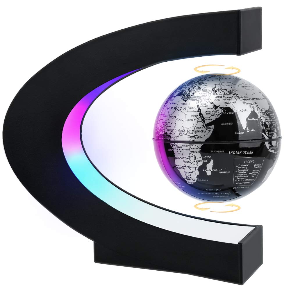 Dluxe Ave.  Magnetic Levitating Globe with LED Light,  Display Frame Stand