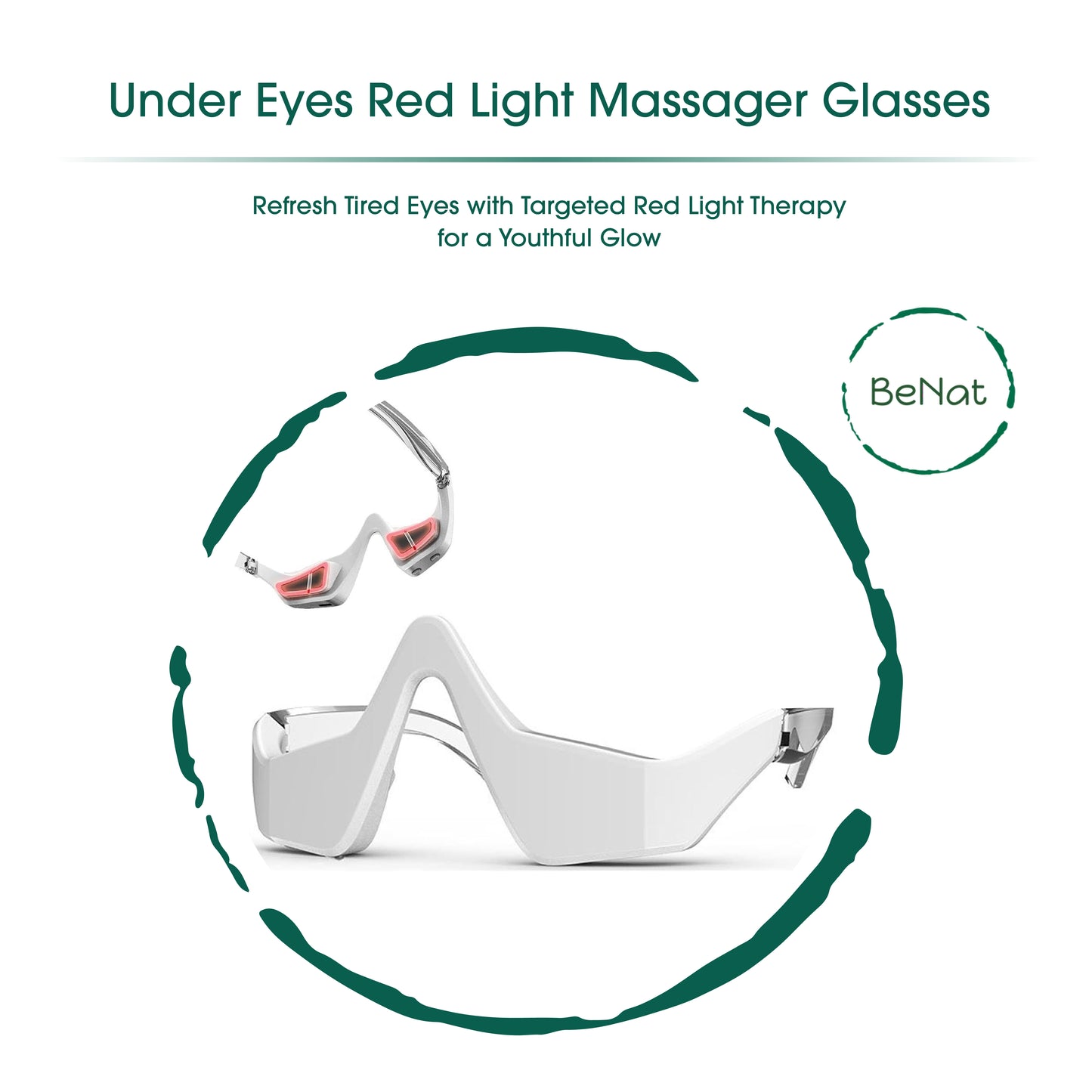 Dluxe Ave. Under-Eye Red Light Therapy Skin Rejuvenation and Relaxation Massager