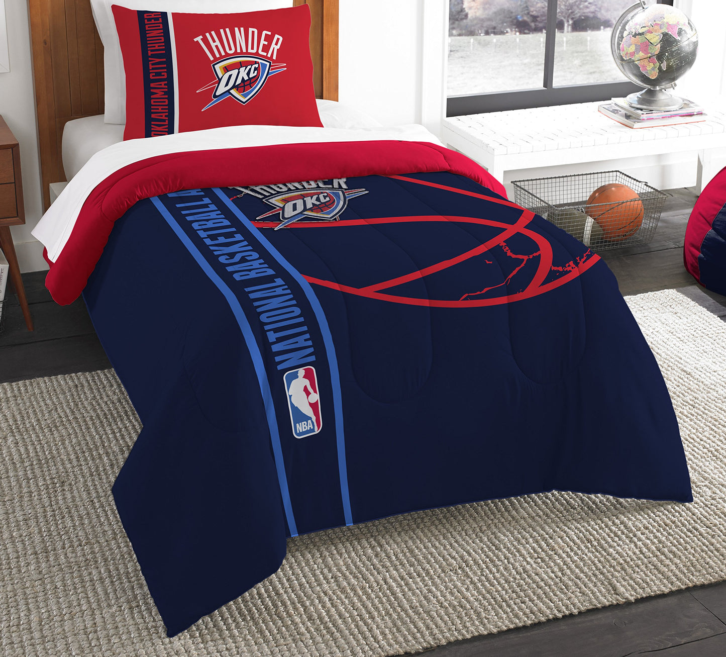 Dluxe Ave. ( TWIN ) 2 Pcs NBA  Comforter and Sham Set