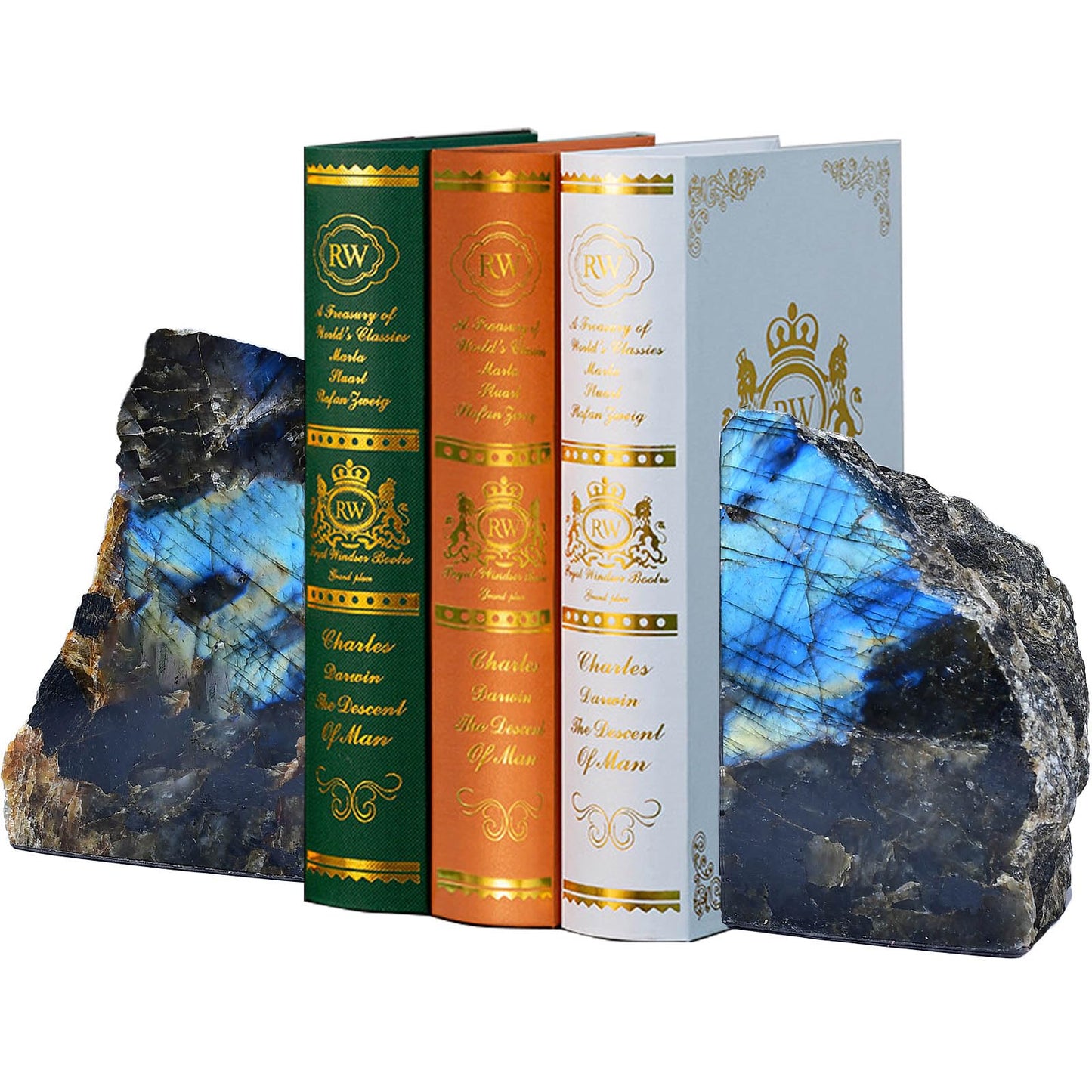Dluxe Ave. Blue Heavy Duty Crystal Stone/ Book Holders/ Small/ 1 Pair 2-3 Lbs
