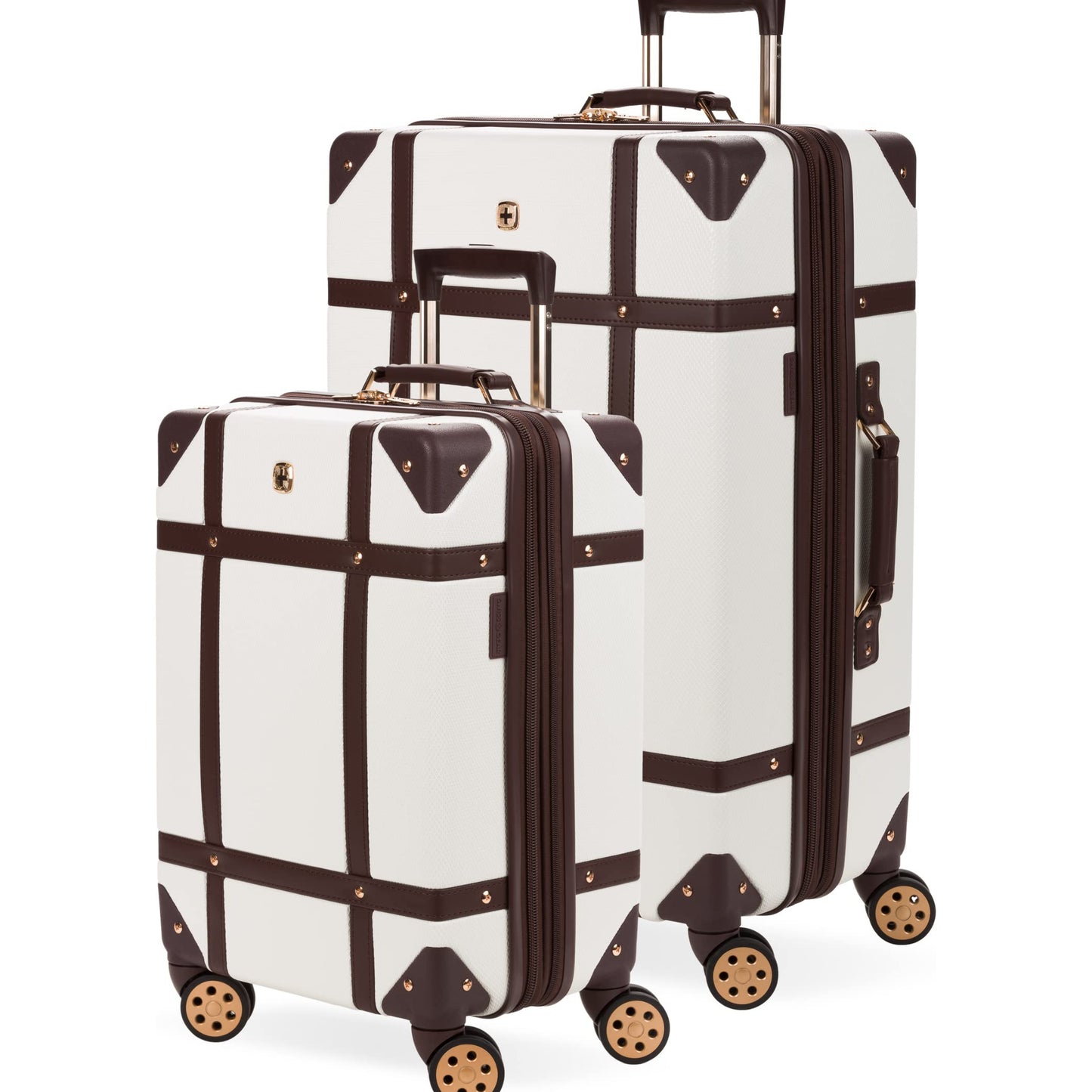 Dluxe Ave. Hardside Luggage Trunk with Spinner Wheels/ (White) 2-Piece Set (19/26)