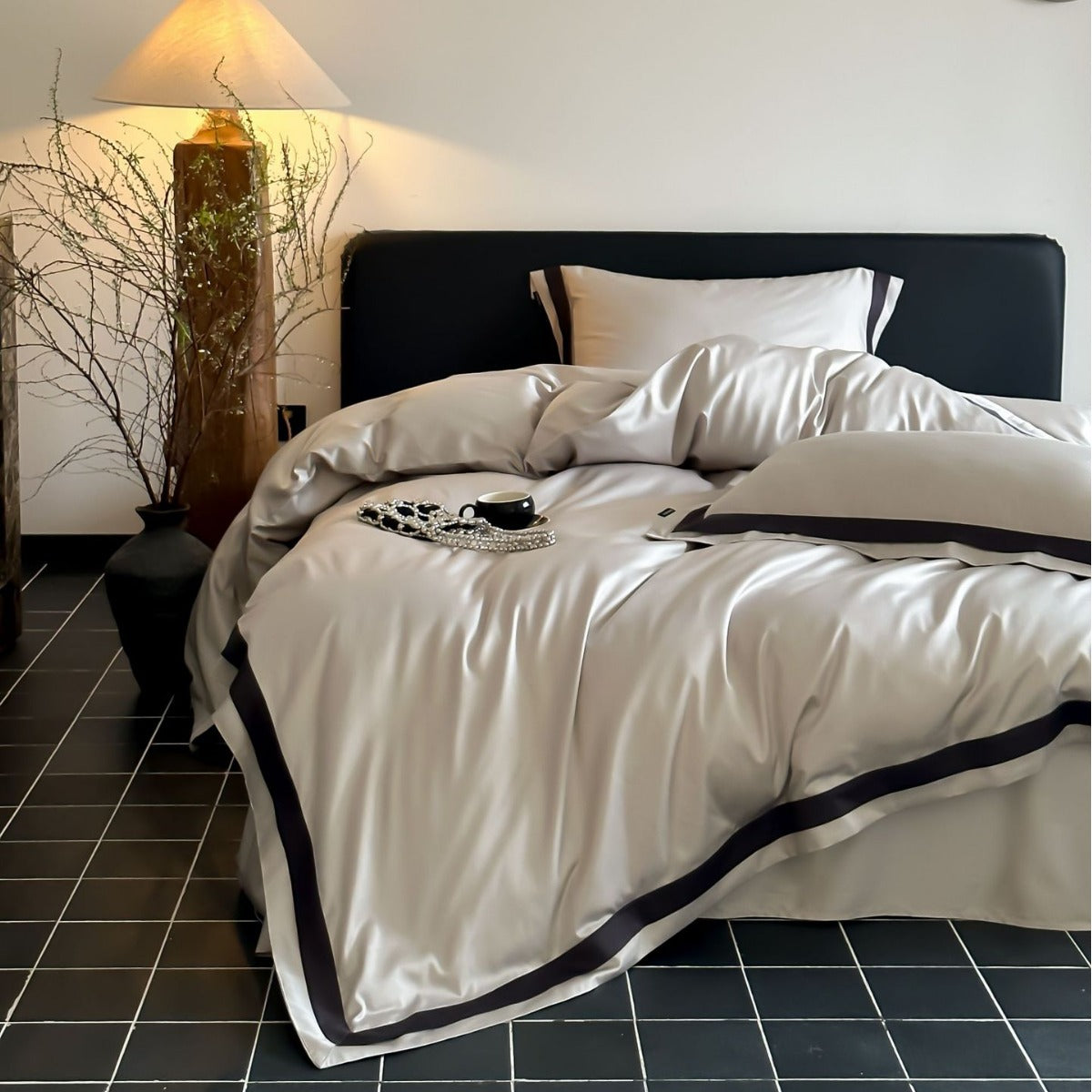 Luxury Tencel Cotton Bed Sheet Set/ Flat Bed sheet 1  Pillowcase 2  {Duvet cover}1