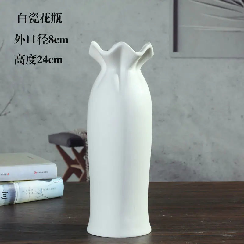 Dluxe Ave. Modern Minimalist Ceramic Vase for Home & Office Decor