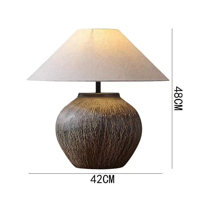 Dluxe Ave. Zhongshan Ceramic Table Lamp - Vintage Japanese Style