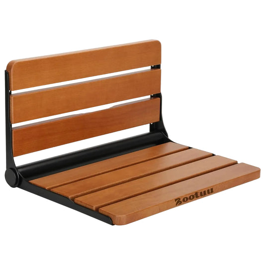 Dluxe Ave. 18" Teak Folding Shower Seat/ Wall Mounted Fold Down Bench/ Teak Wood