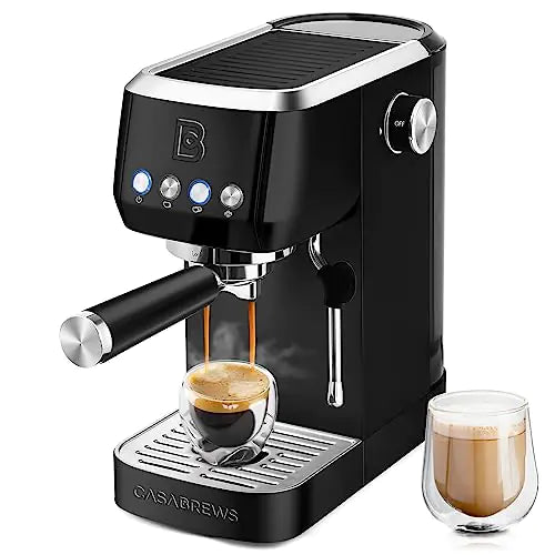Dluxe Ave. Professional Espresso Coffee Machine with Steam Milk Frother/ Coffee Maker Cappuccino Latte /49oz  (Black)